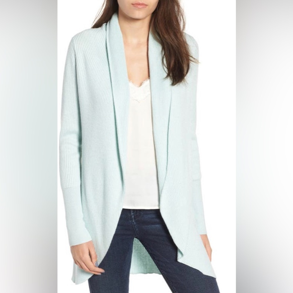 Leith soft ribbed shawl cardigan sweater